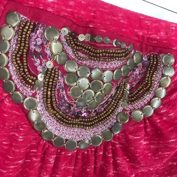 Maurices Red Embelished Tube Top Size S - Picture 4 of 8